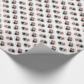Zwart Shiba Inu Santa Paws Cadeaupapier (Hoek)