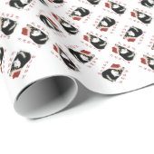 Zwart Shiba Inu Santa Paws Cadeaupapier (Rol Hoek)