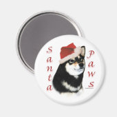 Zwart Shiba Inu Santa Paws - Magneet (Voorkant / Achterkant)