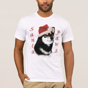 Zwart Shiba Inu Santa Paws T-shirt