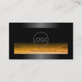 Zwart Shimmery Lijst Sinaasappel Patroon en Merk L Visitekaartje (Voorkant)