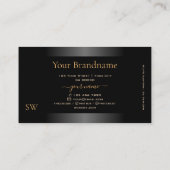 Zwart Shimmery Lijst Sinaasappel Patroon en Monogr Visitekaartje (Achterkant)