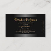 Zwart Shimmery Lijst Sinaasappel Patroon Stijlvol  Visitekaartje (Achterkant)