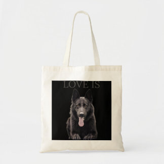 Zwart Shirt Shepherd Shepard Dog mam Papa Tote Bag