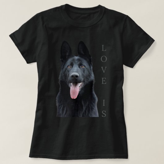 Zwart Shirt Shepherd Shepard TShirt Dog mama (Design voorkant)