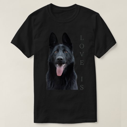 Zwart Shirt Shepherd Shepard TShirt Dog mama (Design voorkant)