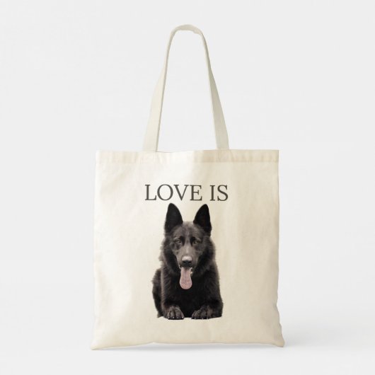 Zwart Shirt Shepherd Shepard TShirt Dog mama Tote Bag (Achterkant)