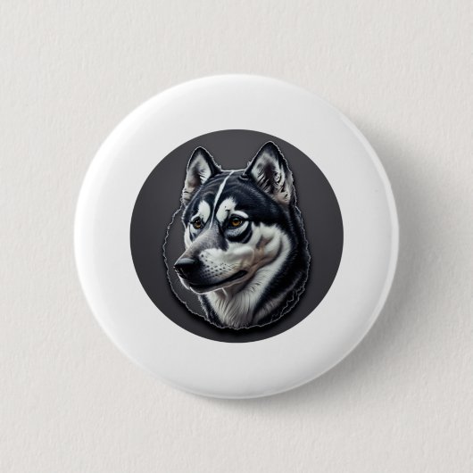 Zwart Siberisch Ronde Button 5,7 Cm (Voorkant)