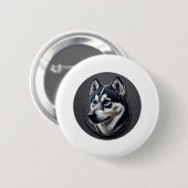 Zwart Siberisch Ronde Button 5,7 Cm (Voorkant /achterkant)