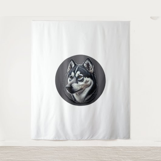 Zwart Siberisch Wandkleed (Voorkant)