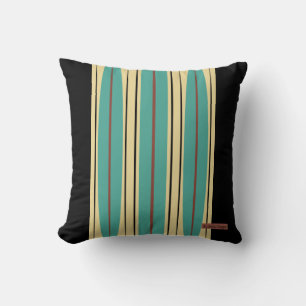 Zwart Sierkussen met blauwe, beige & bruine accent