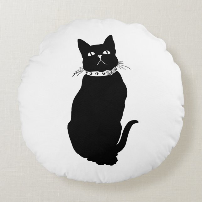  zwart Sierkussen Rond Kussen (Voorkant)