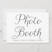 Zwart sierlijk schrift trouwfoto booth bord kaart (Voorkant)