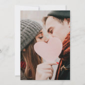 Zwart Signature Script Rustiek Kraft Foto Bruiloft Kaart (Achterkant)