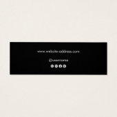 Zwart Signature Script Stud Oorbel Display Mini Visitekaartjes (Achterkant)