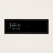 Zwart Signature Script Stud Oorbel Display Mini Visitekaartjes (Voorkant)