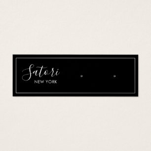 Zwart Signature Script Stud Oorbel Display Mini Visitekaartjes
