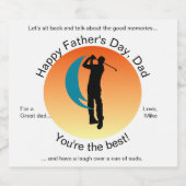 Zwart Silhouet Afbeelding van een Golfer Bier Etiket (Enkel label)