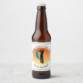 Zwart Silhouet Afbeelding van een Golfer Bier Etiket (Voorkant)