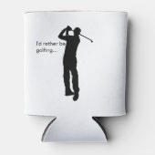 Zwart Silhouet Afbeelding van Golfer Blikjeskoeler (Voorkant)