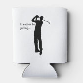 Zwart Silhouet Afbeelding van Golfer Blikjeskoeler (Achterkant)