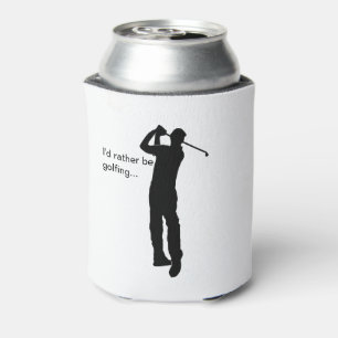 Zwart Silhouet Afbeelding van Golfer Blikjeskoeler