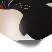 Zwart silhouet Afro-Amerikaanse vrouw hoofd wrap Foto Afdruk (Hoek)