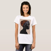 Zwart silhouet Afro-Amerikaanse vrouw hoofd wrap T-shirt (Voorkant volledig)