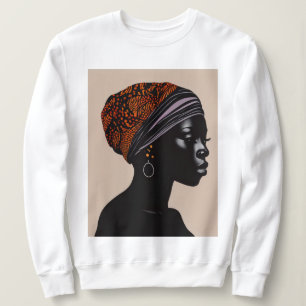 Zwart silhouet Afro-Amerikaanse vrouw hoofd wrap Trui