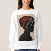 Zwart silhouet Afro-Amerikaanse vrouw hoofd wrap Trui (Voorkant)
