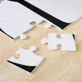 Zwart Silhouet Bomen met Gekleurd Bladgroen Legpuzzel (Zijkant)