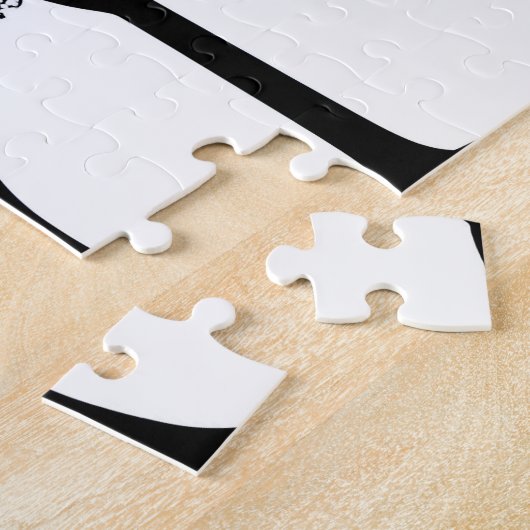 Zwart Silhouet Bomen met Gekleurd Bladgroen Legpuzzel (Zijkant)