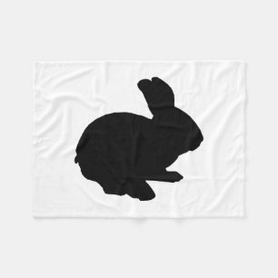 Zwart Silhouet Bunny Fleece Deken
