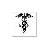 Zwart Silhouet Caduceus Geregistreerd Verpleegkund Rubberstempel (Afrduk)