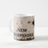 Zwart silhouet eland op berkenbast koffiemok (Voorkant links)