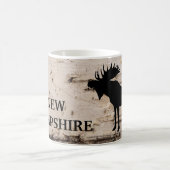 Zwart silhouet eland op berkenbast koffiemok (Center)