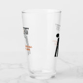 Zwart silhouet en oranje basketbal glas (Links)