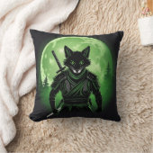 Zwart Silhouet Fox Kussen (Deken)