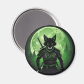 Zwart Silhouet Fox Magneet (Voorkant / Achterkant)