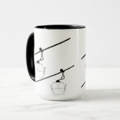 Zwart silhouet gondel mok (Voorkant links)