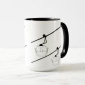 Zwart silhouet gondel mok (Voorkant rechts)