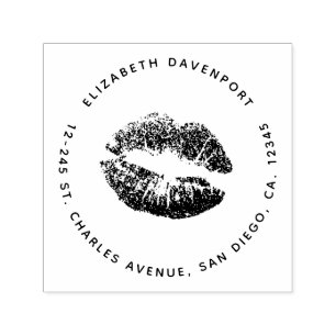 Zwart silhouet kissy lippen zelfinktende stempel