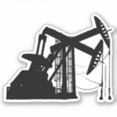 Zwart Silhouet Olieveld Pompen Eenheden Uitsnede Sticker (Voorkant)