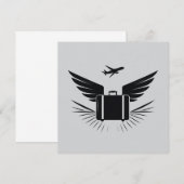 Zwart silhouet ontwerp van een reiskoffer kaart (Voorkant / Achterkant)