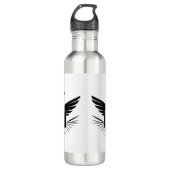 Zwart silhouet ontwerp van een reiskoffer waterfles  (Voorkant)