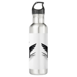 Zwart silhouet ontwerp van een reiskoffer waterfles