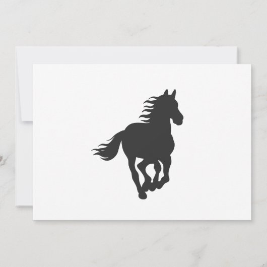 Zwart silhouet paard - Kies achtergrondkleur Kaart (Achterkant)