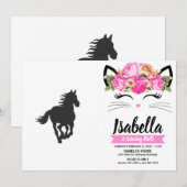 Zwart silhouet paard - Kies achtergrondkleur Kaart (Voorkant / Achterkant)