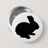 Zwart silhouet paashaas Button (Voorkant /achterkant)