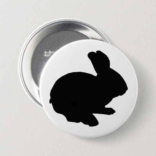 Zwart silhouet paashaas Button (Voorkant /achterkant)